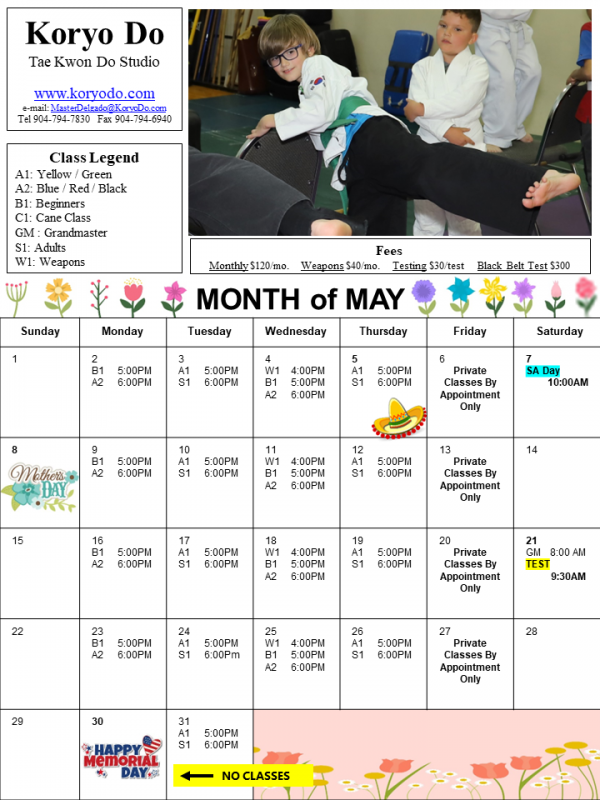 2022 KD School Calendars - May
